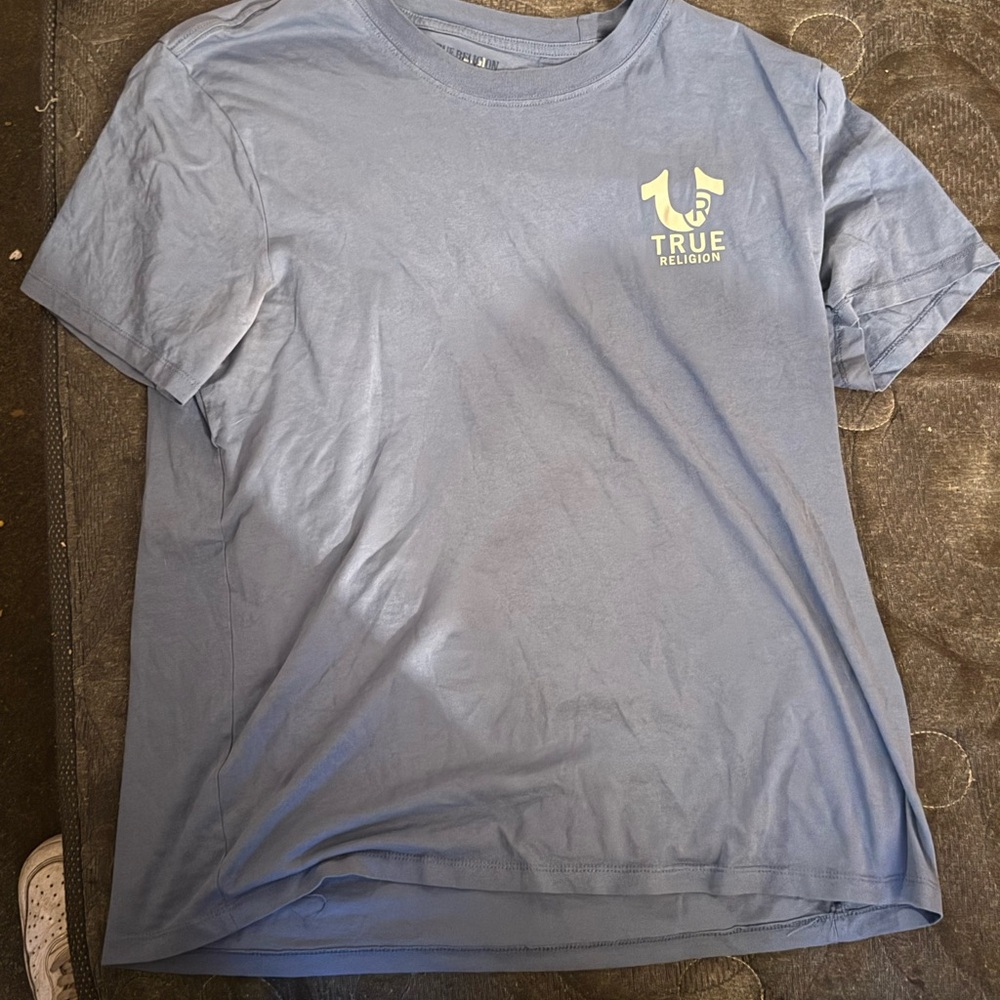 True Religion Light Blue Short Sleeve Logo Tee